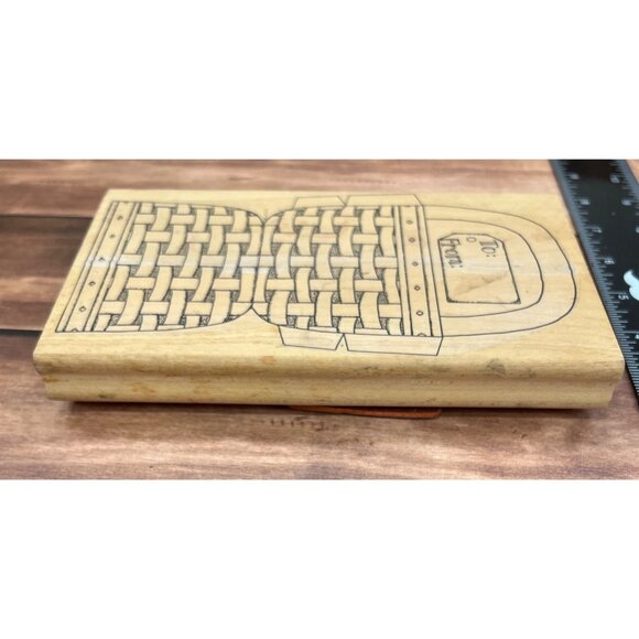 VINTAGE Gift Basket W M Rubber Stamp by Limited Edition To From - Picture 5 of 5